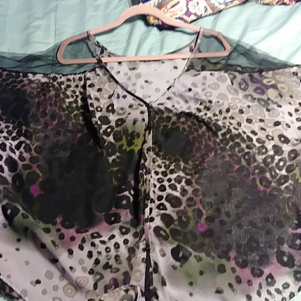 Shear Leopard print blouse 3x